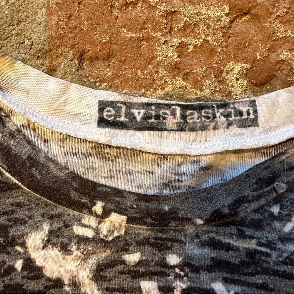 Elvis Laskin abstract long sleeved black, white & gray size small top - Picture 4 of 13